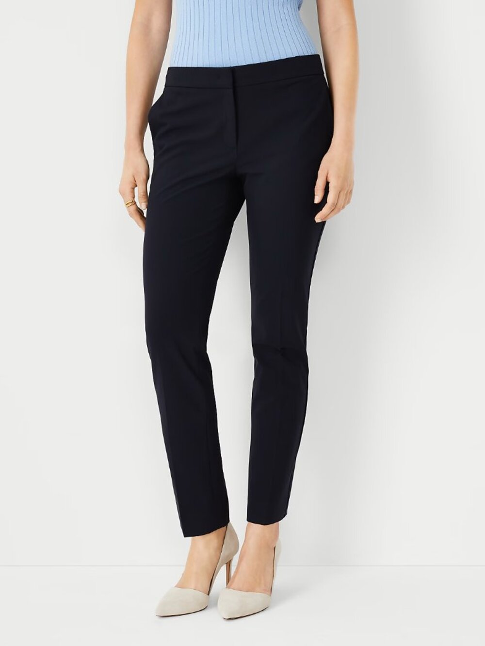 Ann Taylor Ankle Pant Seasonless Stretch Black Size 4 Like New